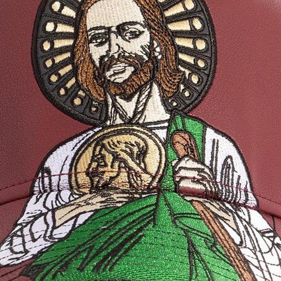 Red Monkey San Judas 2 Burgundy Limited Unisex Trucker Hat RM1480 Cap + Coin - Picture 10 of 10